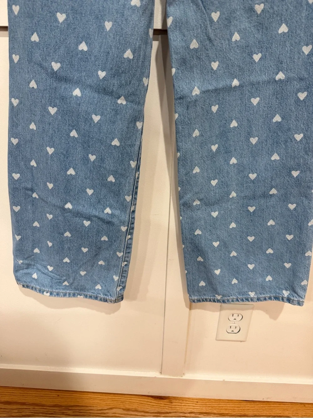 Old Navy denim Heart Print Straight-Leg Jeans, girls 14